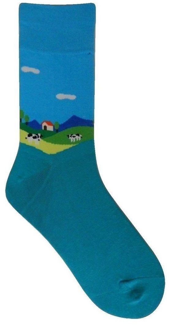 Kühe auf der Wiese Socken