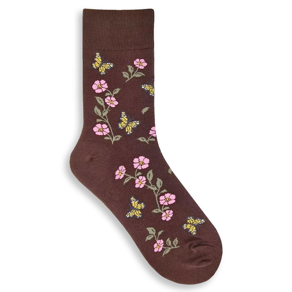 Schmetterling und Blumen Socken