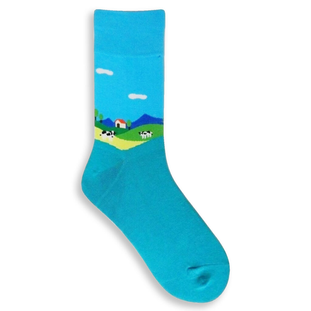 Kühe auf der Wiese Socken
