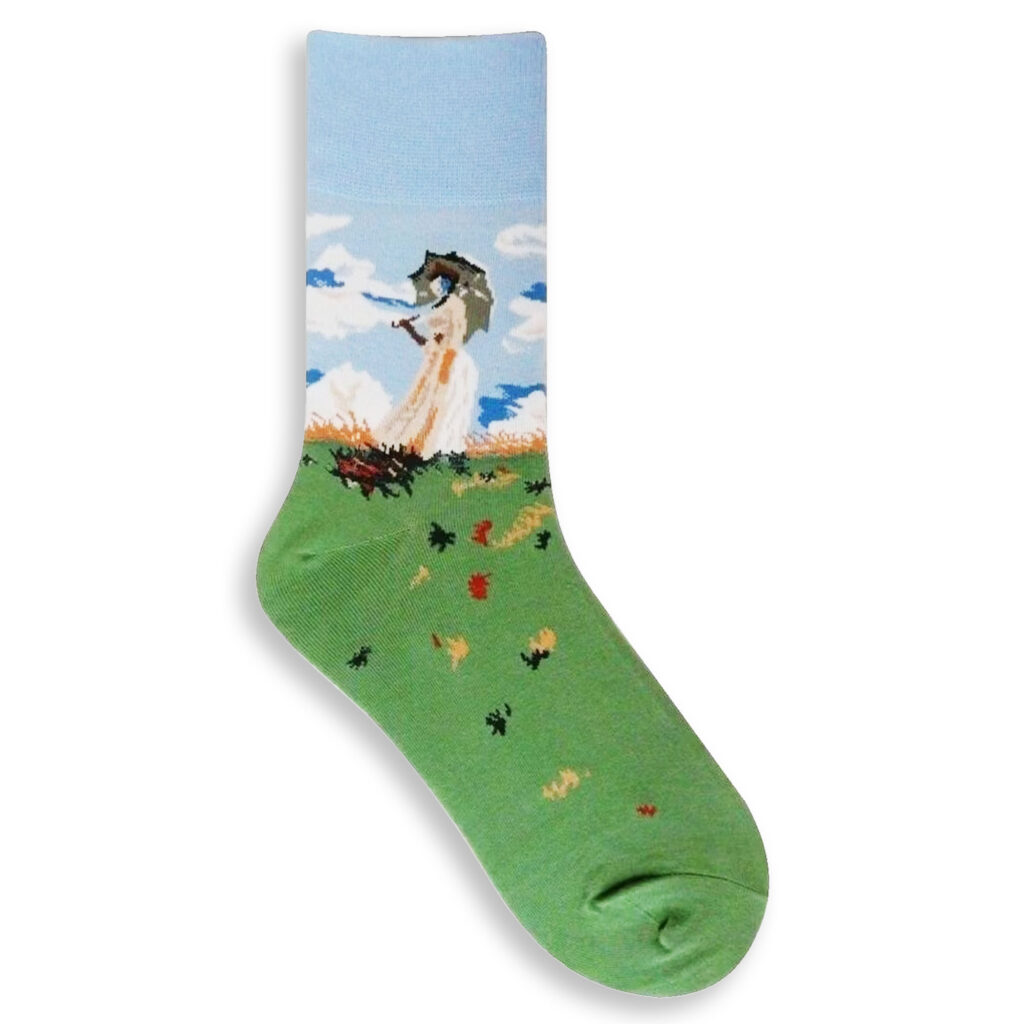 Frau mit Sonnenschirm von Monet Socken